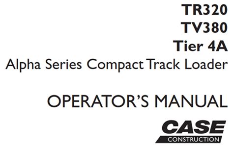 case tv380 operators manual